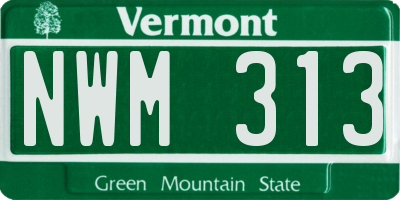 VT license plate NWM313