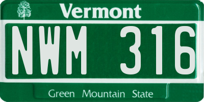 VT license plate NWM316