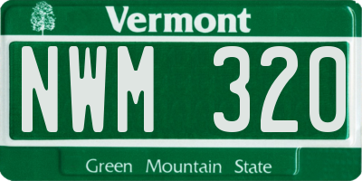 VT license plate NWM320