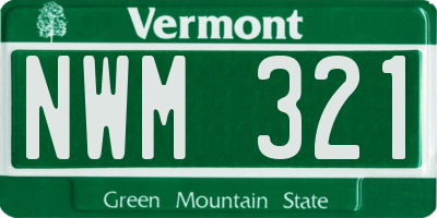 VT license plate NWM321