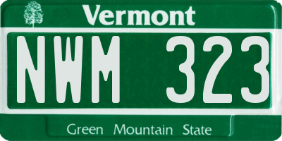 VT license plate NWM323