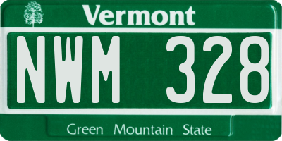 VT license plate NWM328