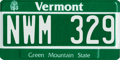 VT license plate NWM329