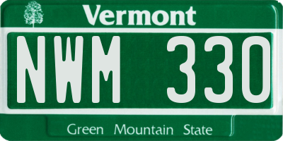 VT license plate NWM330