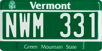 VT license plate NWM331
