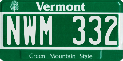 VT license plate NWM332