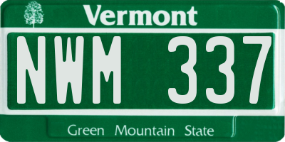 VT license plate NWM337
