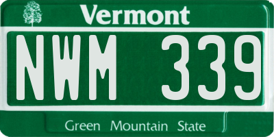 VT license plate NWM339