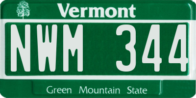 VT license plate NWM344