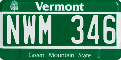 VT license plate NWM346
