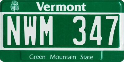 VT license plate NWM347