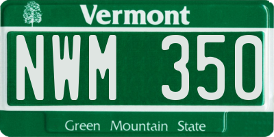 VT license plate NWM350