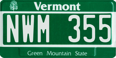 VT license plate NWM355