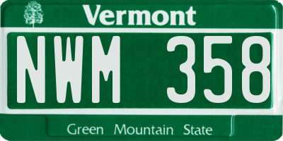 VT license plate NWM358