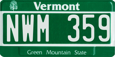 VT license plate NWM359