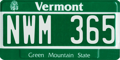 VT license plate NWM365