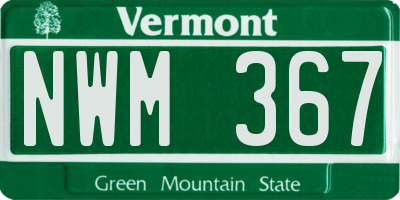 VT license plate NWM367
