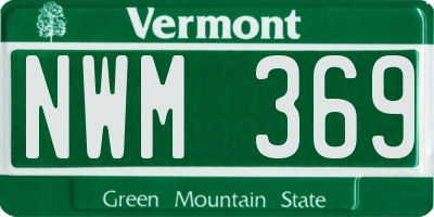 VT license plate NWM369
