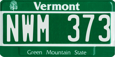 VT license plate NWM373