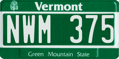 VT license plate NWM375