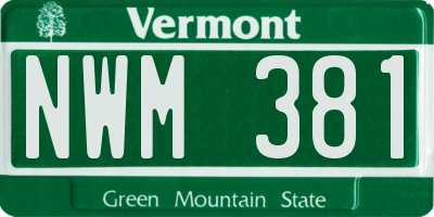 VT license plate NWM381