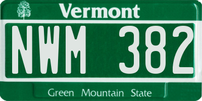 VT license plate NWM382