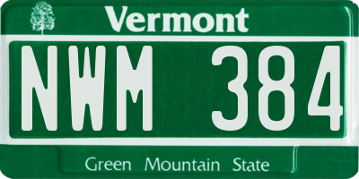 VT license plate NWM384