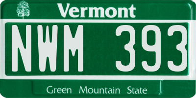 VT license plate NWM393