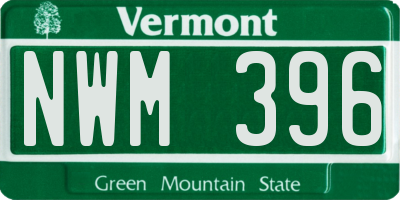 VT license plate NWM396