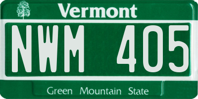 VT license plate NWM405