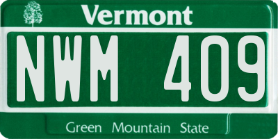 VT license plate NWM409
