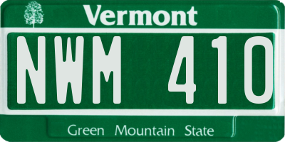 VT license plate NWM410
