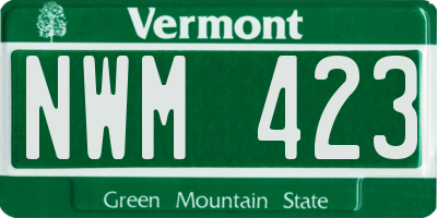 VT license plate NWM423