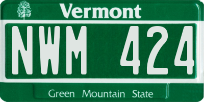 VT license plate NWM424