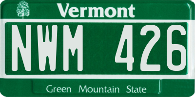 VT license plate NWM426