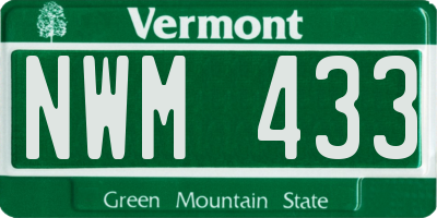 VT license plate NWM433