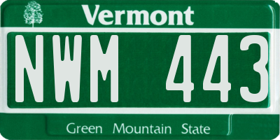 VT license plate NWM443