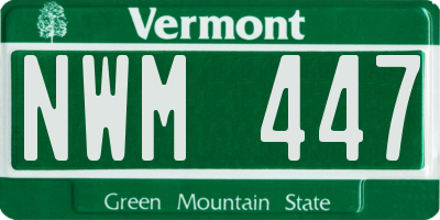 VT license plate NWM447
