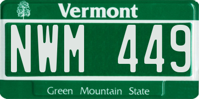 VT license plate NWM449