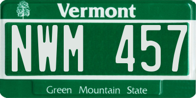 VT license plate NWM457