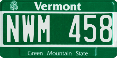 VT license plate NWM458