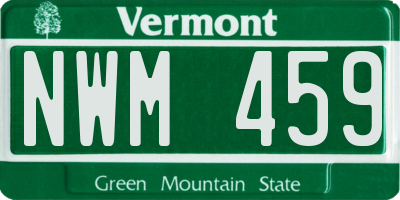 VT license plate NWM459