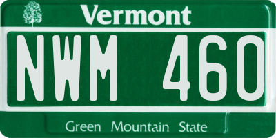 VT license plate NWM460