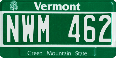VT license plate NWM462