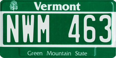 VT license plate NWM463