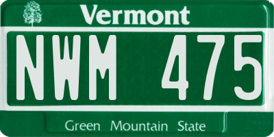 VT license plate NWM475