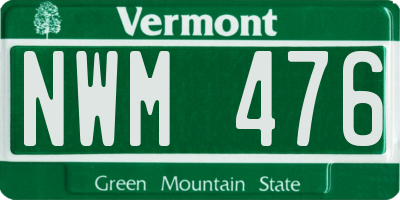 VT license plate NWM476