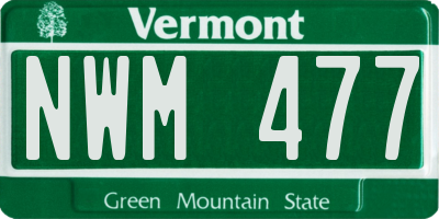 VT license plate NWM477