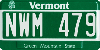 VT license plate NWM479