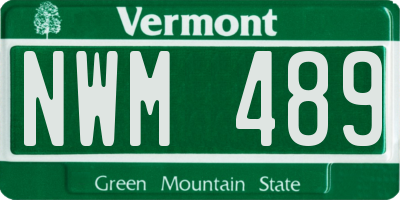 VT license plate NWM489